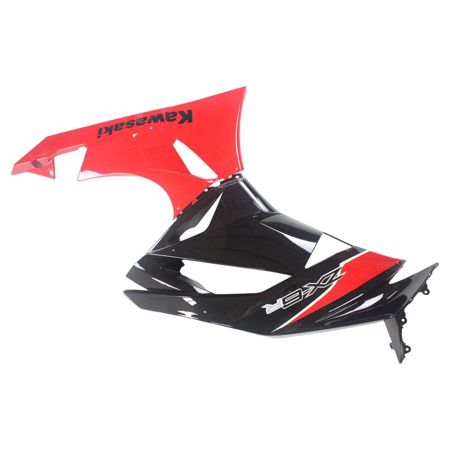 Amotopart Kawasaki 2009-2012 ZX6R 636 Red Mix Schwarzverkleidungskit