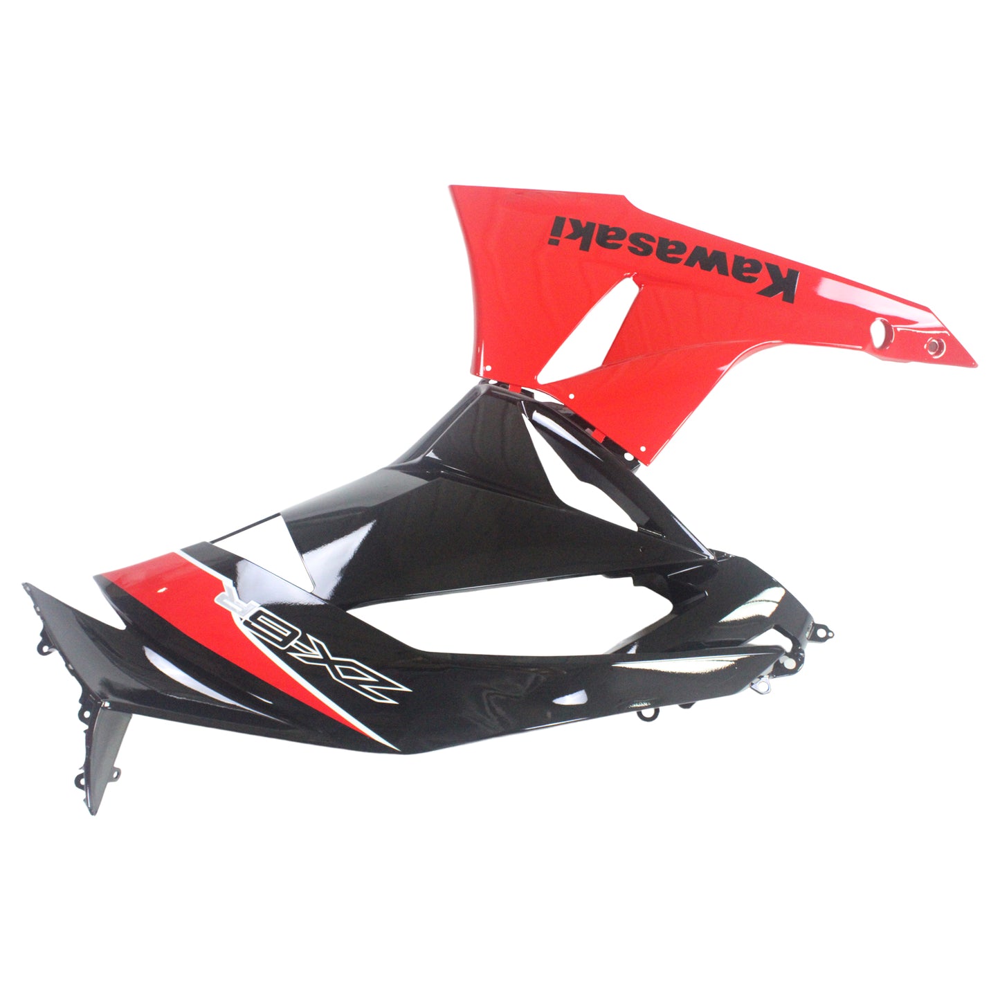 Amotopart Kawasaki 2009-2012 ZX6R 636 Red Mix Schwarzverkleidungskit