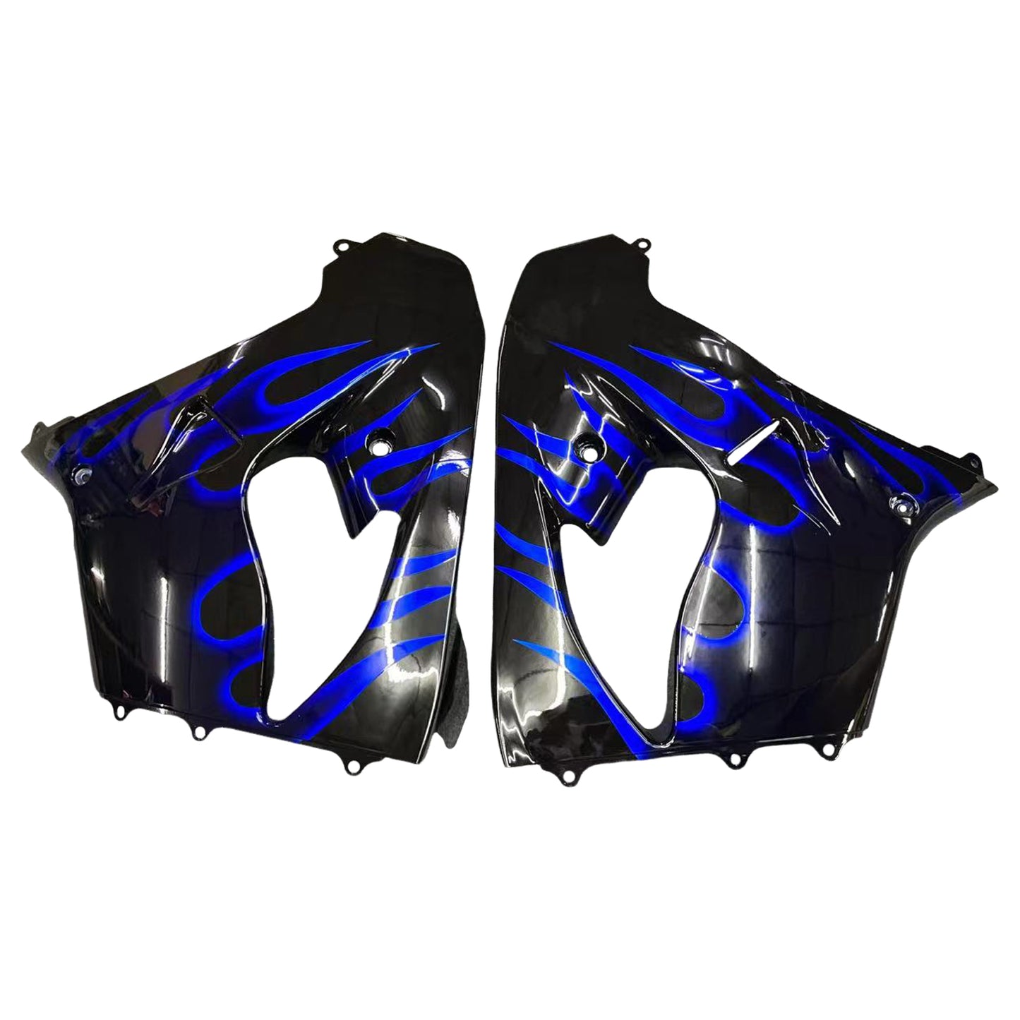 Kit de carénage Amotopart Kawasaki ZX9R 2000-2001 Noir Bleu