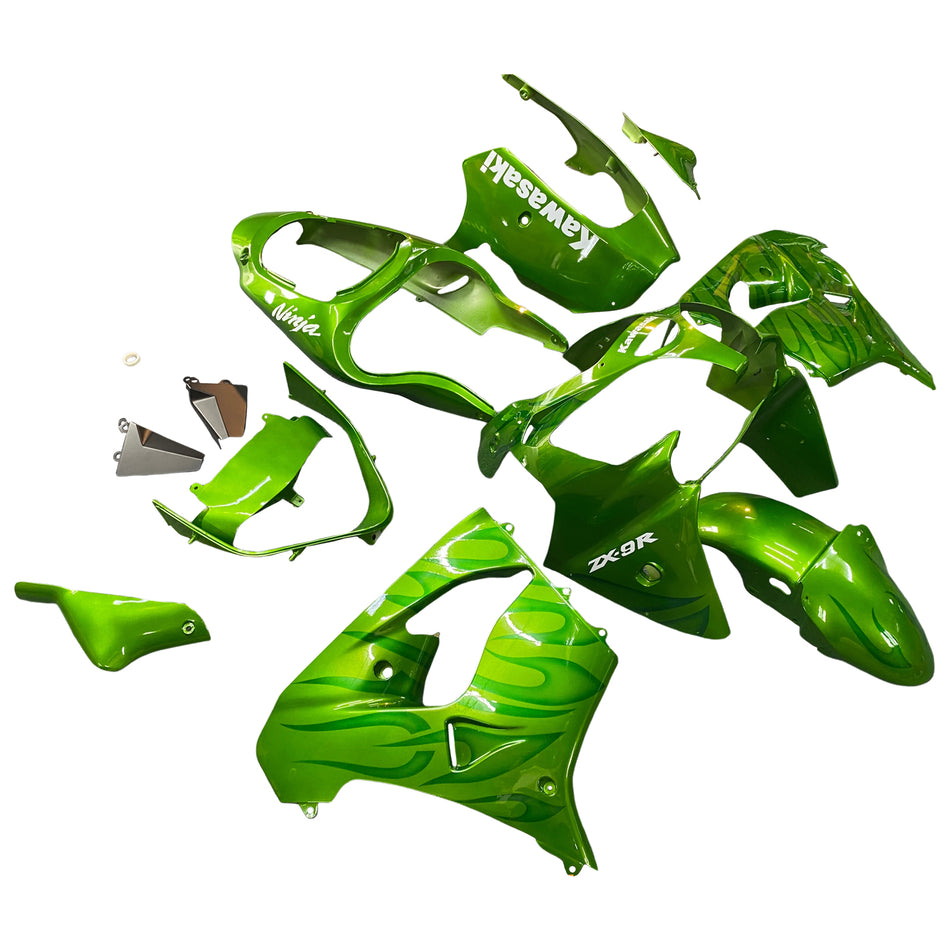 Amotopart Kawasaki ZX9R 2000-2001 Kit Craignant Vert Brillant