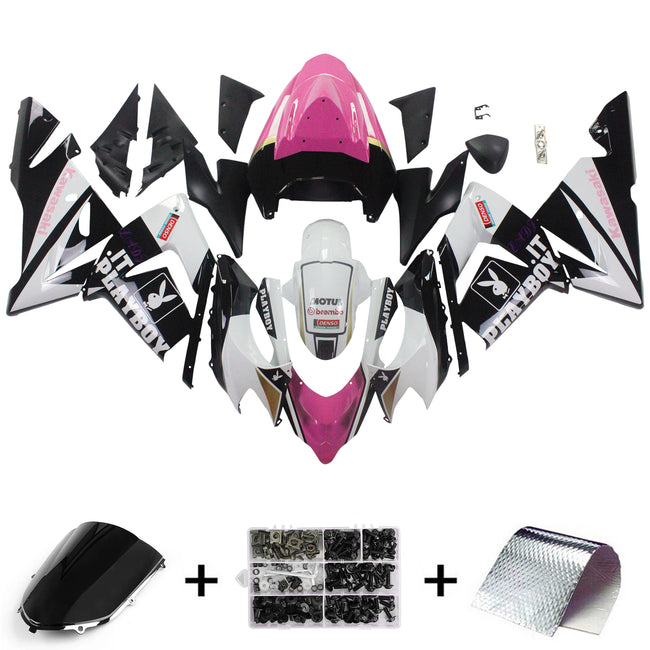 Amotopart Kawasaki 2004-2005 ZX10R Kit déclencheur Playboy Noir Rose