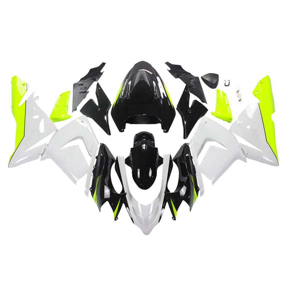 Amotopart Kawasaki 2004-2005 ZX10R White Yellow Fearing Kit