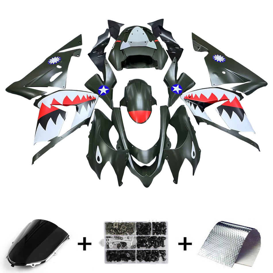 Amotopart Verkleidungsset für Kawasaki ZX10R 2004–2005, Karosserie, Kunststoff, ABS