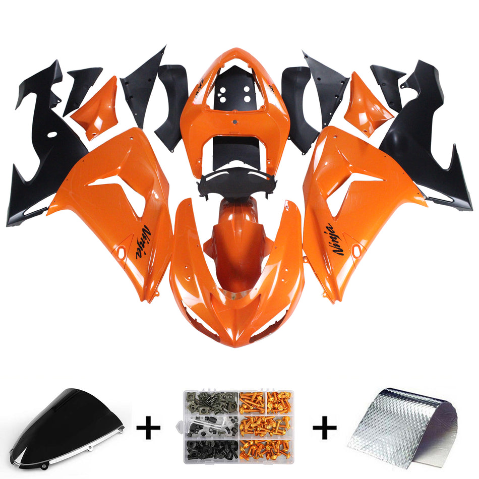 Amotopart Kawasaki ZX10R 2006-2007 Kit de carénage orange