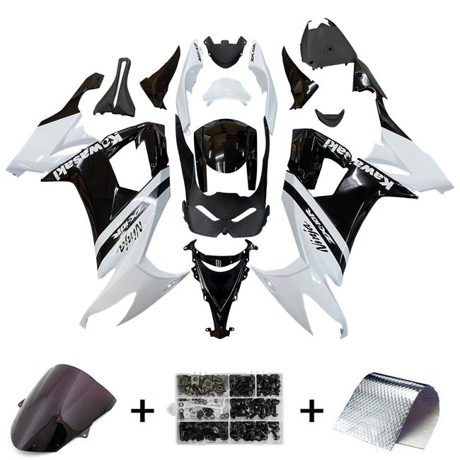 Kit de carénage Amotopart Kawasaki ZX10R 2008-2010 Blanc Noir