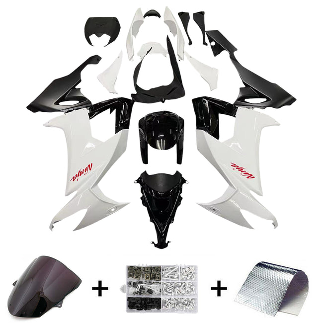 Amotopart Kawasaki ZX10R 2008-2010 Kit de carénage blanc