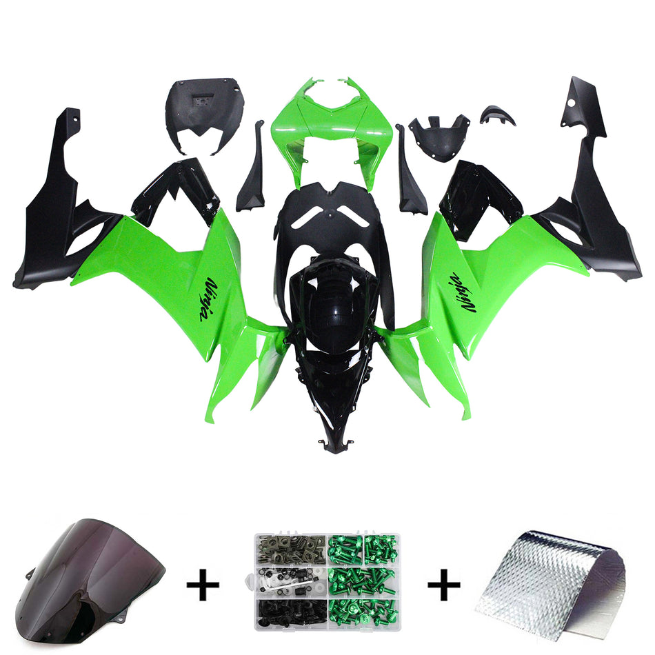 Amotopart Kawasaki ZX10R 2008-2010 Kit Craignant Vert Brillant