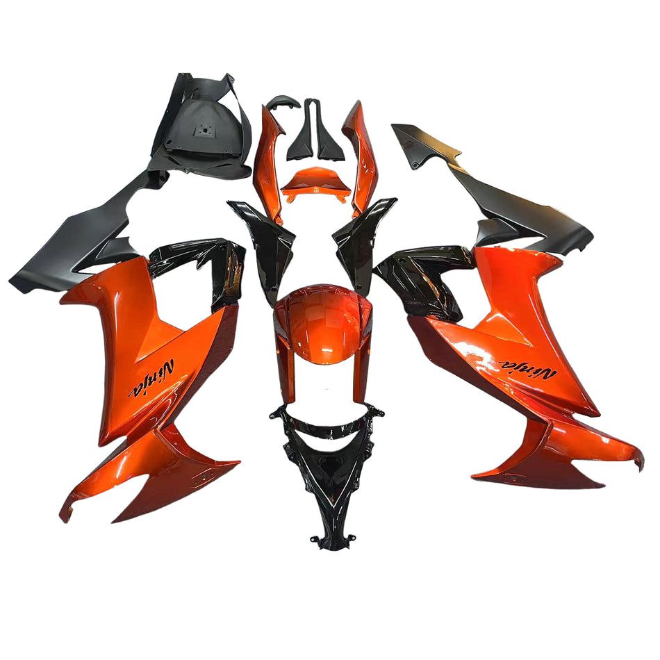 Amotopart Kawasaki ZX10R 2008-2010 Kit de carénage noir orange brillant