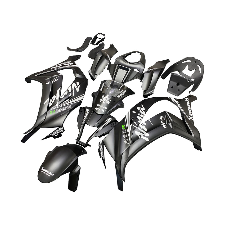 Kit Déco Amotopart Kawasaki ZX10R 2011-2015 Noir Mat &amp; Neige