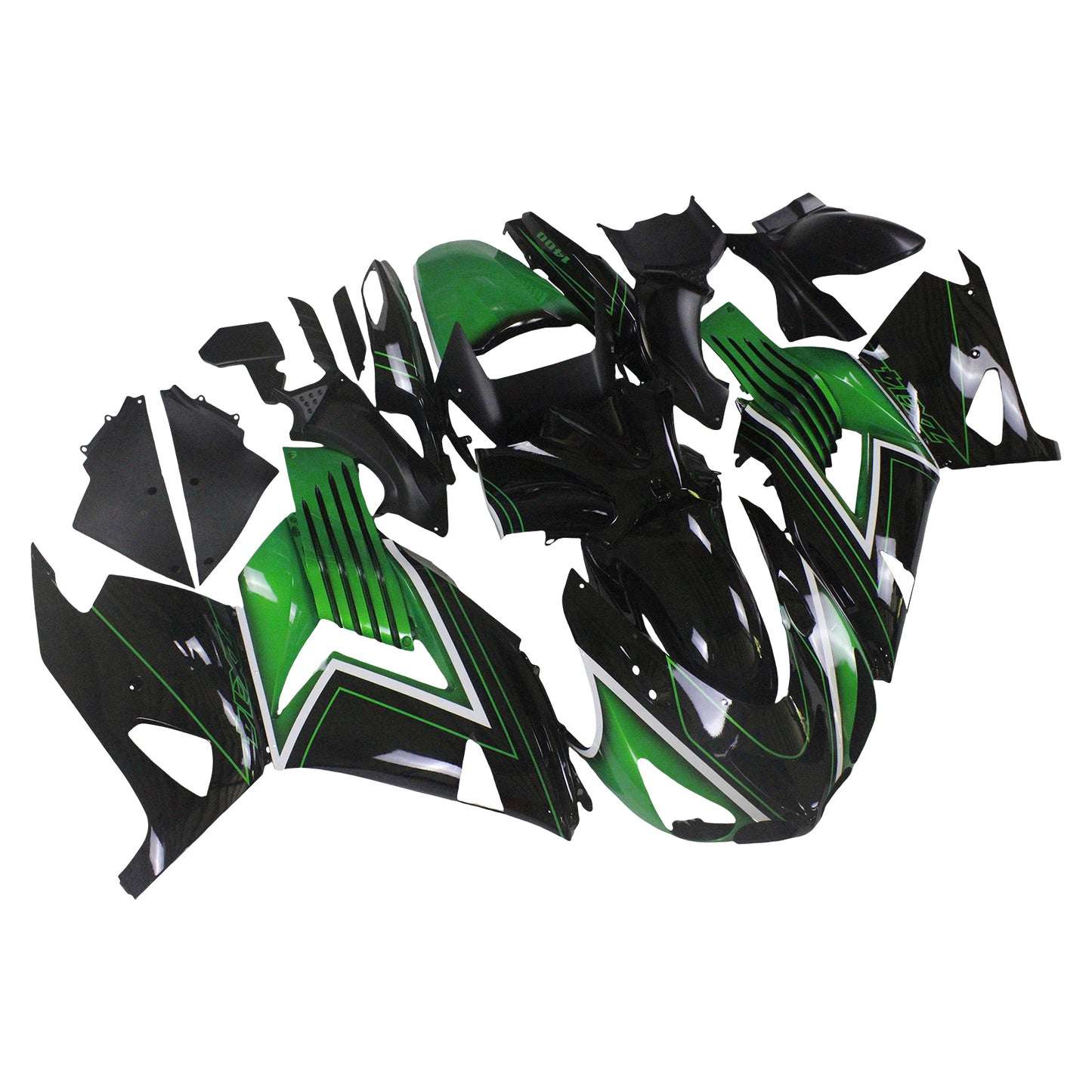 Amotopart Verkleidungsset für Kawasaki ZX14R 2006–2011, Karosserie, Kunststoff, ABS