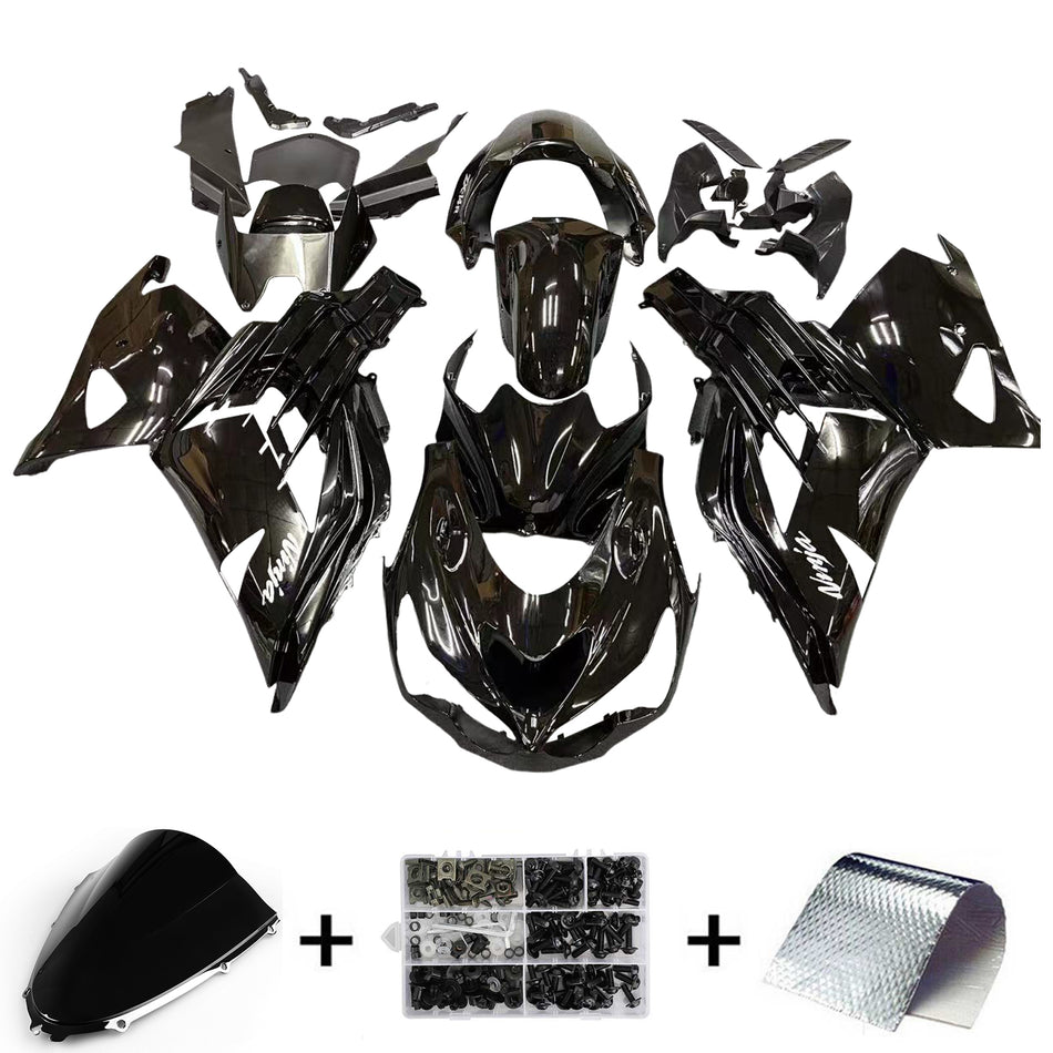 Amotopart Kawasaki 2012-2021 ZX14R Kit de carénage noir