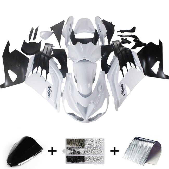 Amotopart Kawasaki ZX14R ZZR1400 2012-2022 White Fearing Kit