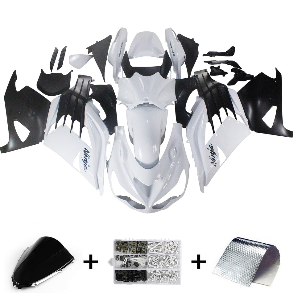 Amotopart Kawasaki 2012-2021 ZX14R Kit Craignant Blanc