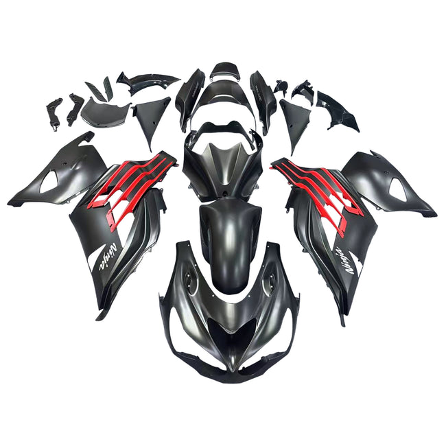 Amotopart Kawasaki 2012-2021 ZX14R Kit de carénage noir rouge