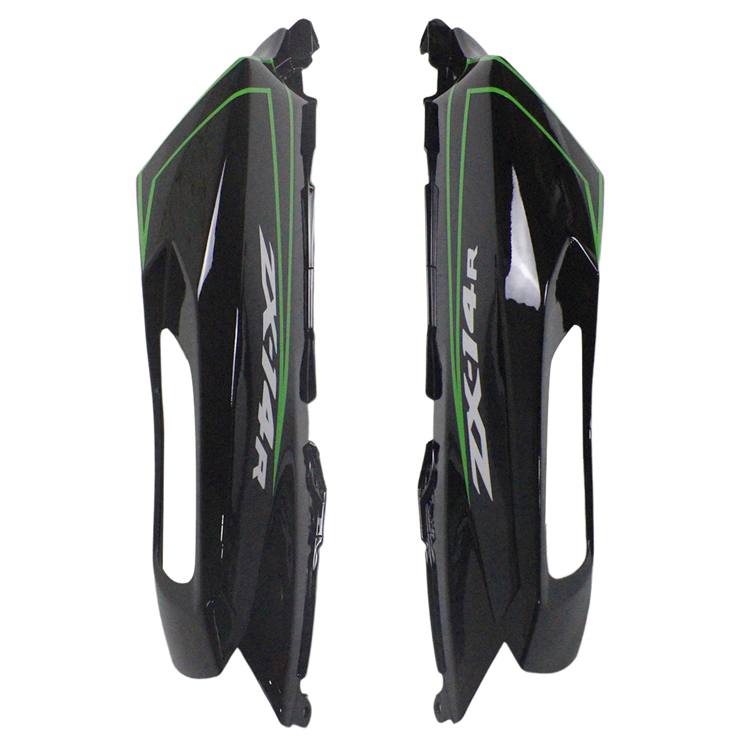 Amotopart Kawasaki ZX14R ZZR1400 2012-2022 Schwarz mit Green Fearing Kit