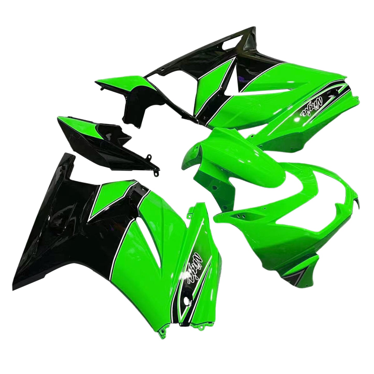 Amotopart 2008-2010 Kawasaki ZX250 Verkleidung Green & Black Kit