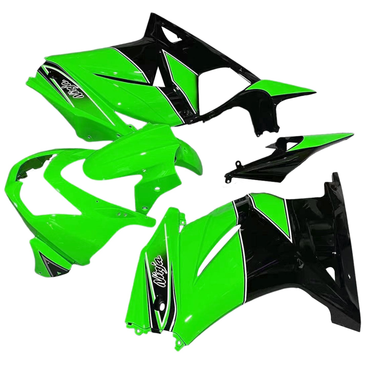 Amotopart 2008-2010 Kawasaki ZX250 Verkleidung Green & Black Kit