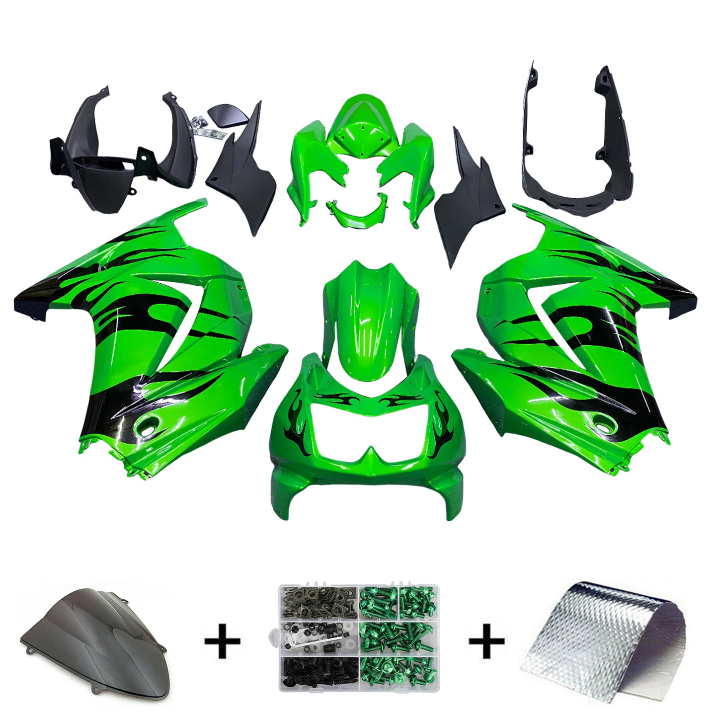 2008-2012 Kawasaki EX250 Ninja250R Einspritzverkleidungssatz Karosserie Kunststoff ABS