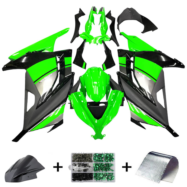 Amotopart 2013-2017 Kawasaki EX300R Verkleidung Green & Black Kit