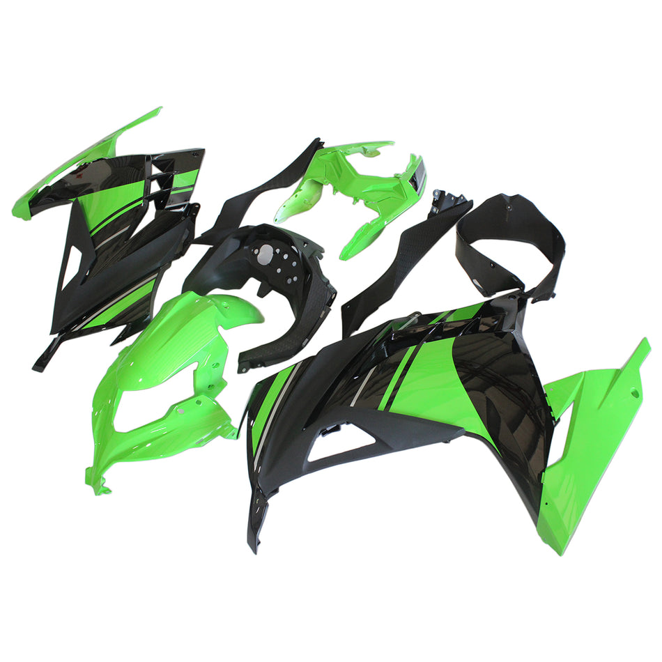 Amotopart 2013-2017 Kawasaki EX300R Verkleidung Green & Black Kit