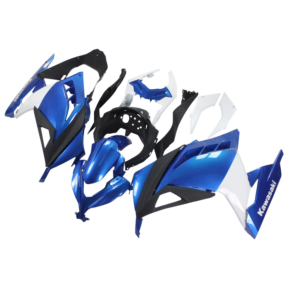 Kit de peur Amotopart Kawasaki 2013-2017 EX300/Ninja300 Bleu Blanc