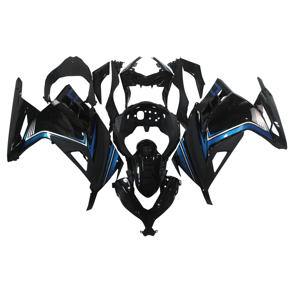 Kit de peur Amotopart Kawasaki 2013-2017 EX300/Ninja300 Bleu Noir