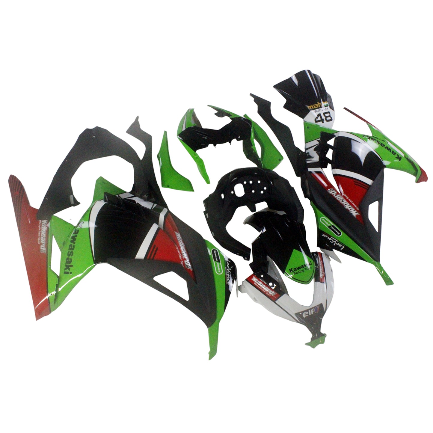 Amotopart Kawasaki 2013-2017 EX300/Ninja300 Black Green Red Fearing Kit