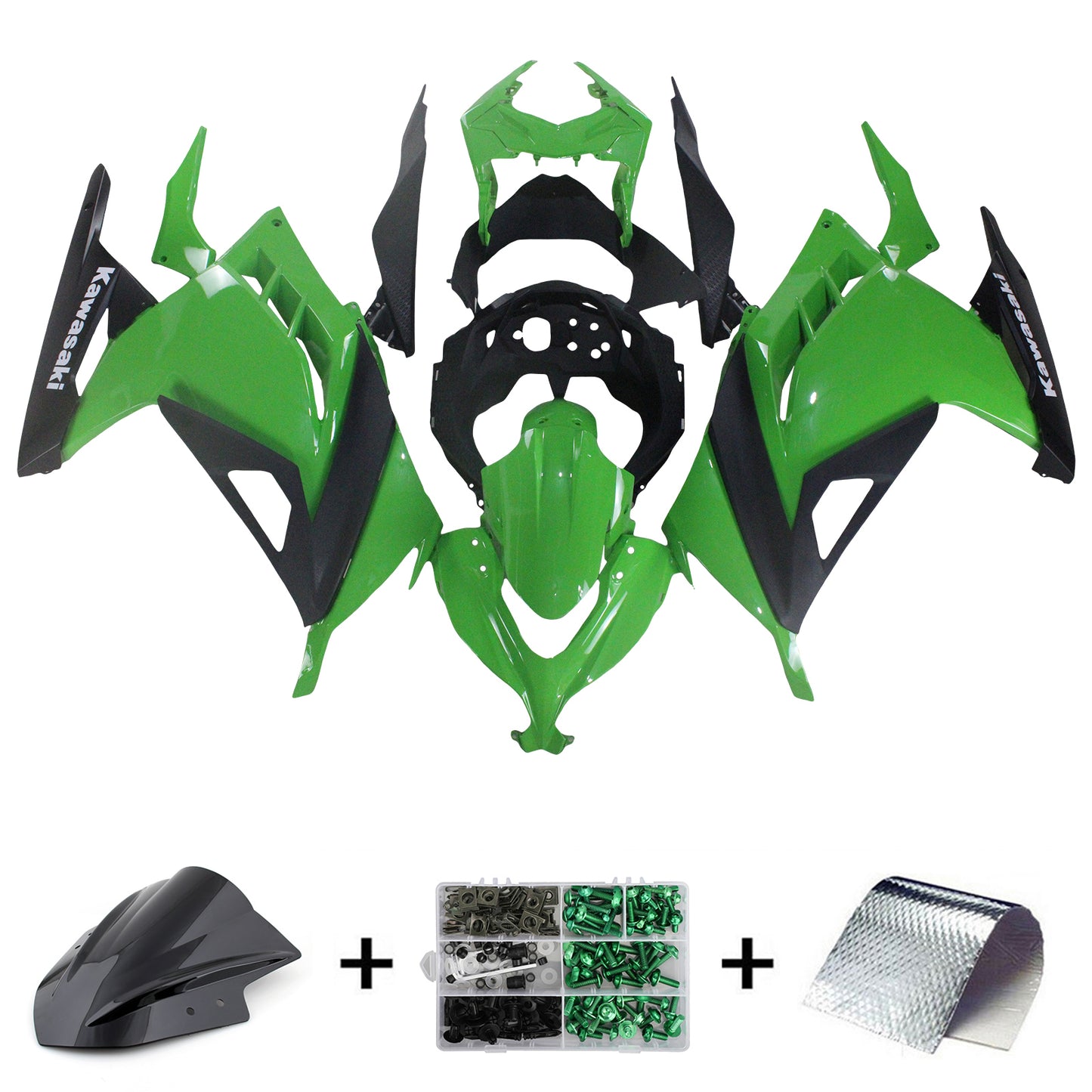 Amotopart Verkleidungsset für Kawasaki EX300/Ninja300 2013–2017, Karosserie, Kunststoff, ABS