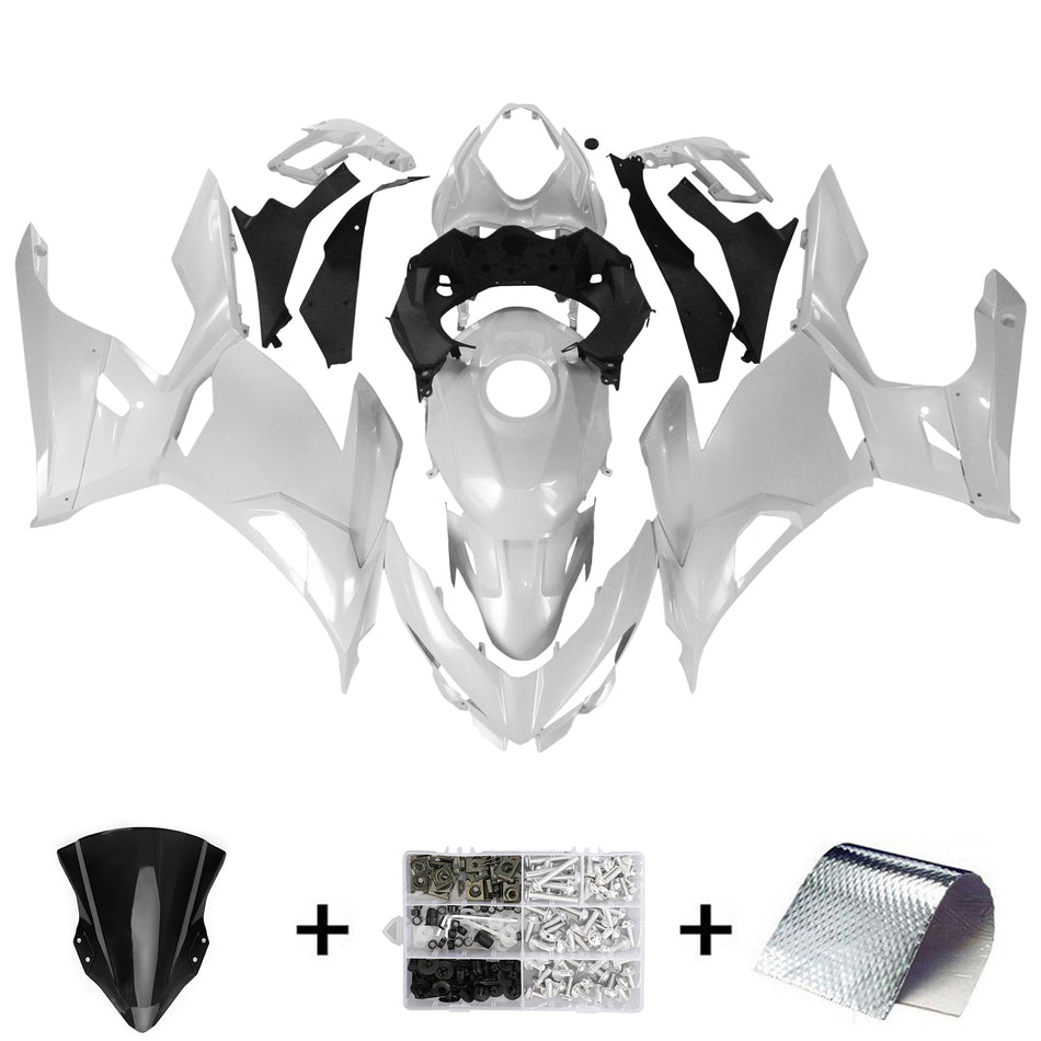 Amotopart Kawasaki Ex400/Ninja400 2018-2020 Kit de peur blanc