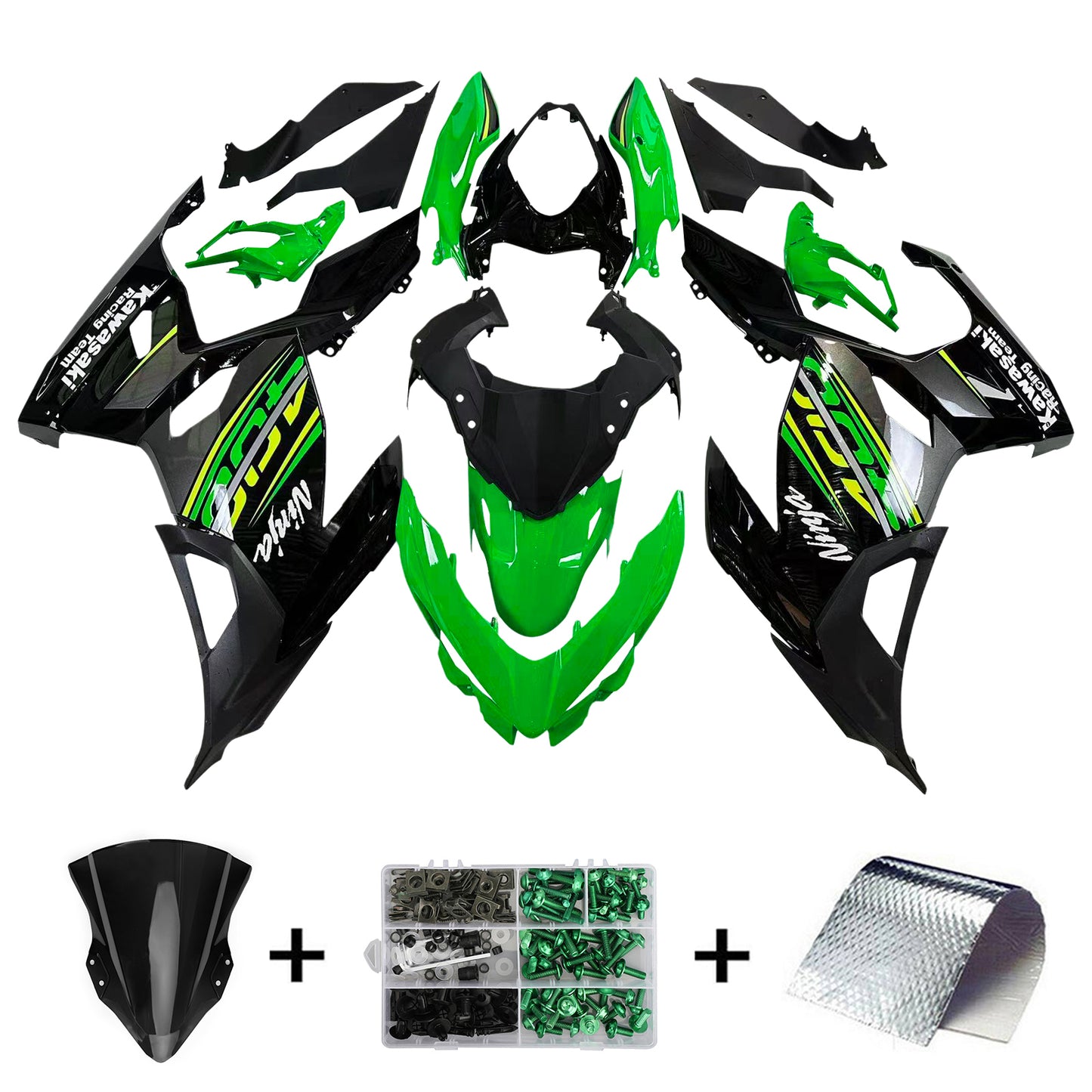 Kit de carénage Amotopart Kawasaki EX400/Ninja400 2018-2022