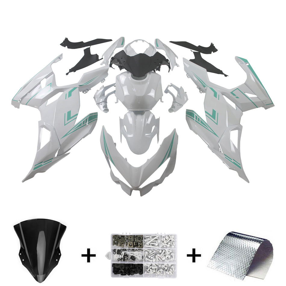 Amotopart Verkleidungsset für Kawasaki EX400/Ninja400 2018–2023, Karosserie, Kunststoff, ABS