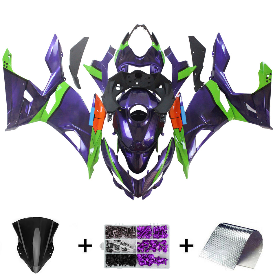 Amotopart Verkleidungsset für Kawasaki EX400/Ninja400 2018–2023, Karosserie, Kunststoff, ABS
