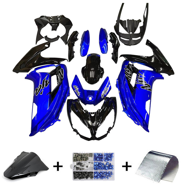 Amotopart 2012-2016 Kit carénage bleu foncé Kawasaki Ninja 650