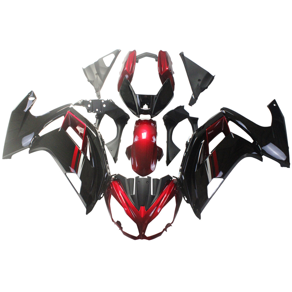 Amotopart 2012-2016 Kawasaki Ninjia 650 Rote Schwarzverkleidung Kit
