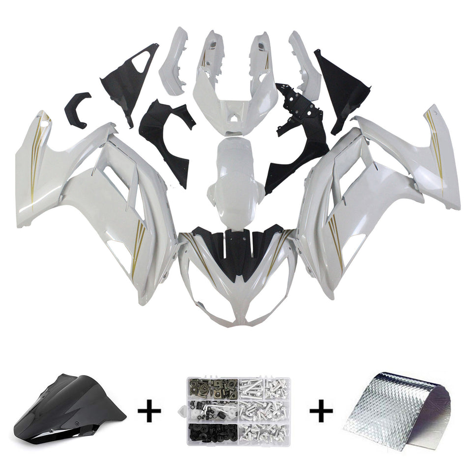 Amotopart 2012-2016 Kawasaki Ninja 650 White Fearing Kit