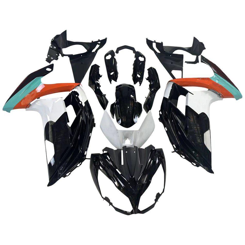 Amotopart 2012-2016 Kawasaki Ninja 650 Black White Orange Fairing Kit