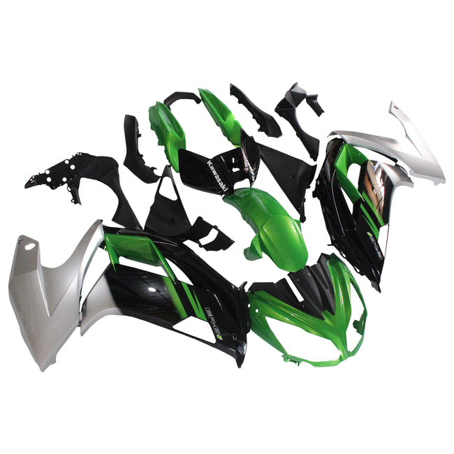 Amotopart 2012-2016 Kawasaki Ninja 650 Green Black Sliver Speaking Kit