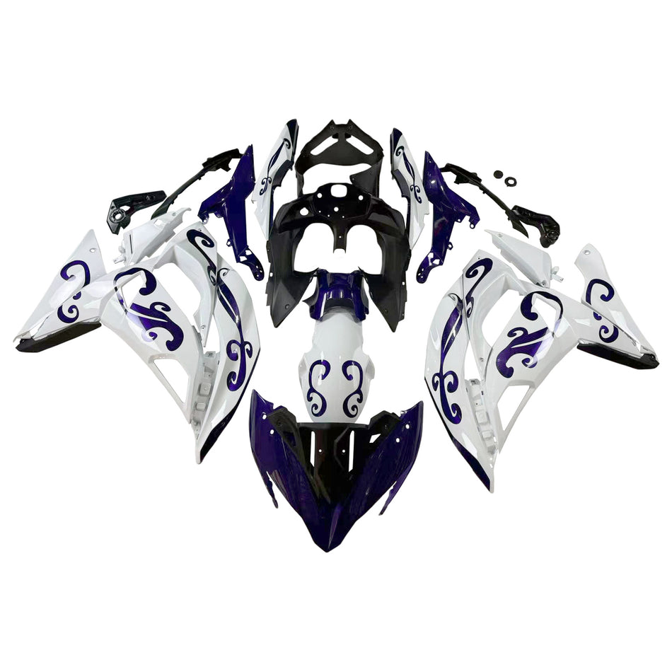Kit de peur blanc et violet Amotopart Kawasaki ER6F/Ninja650r 2017-2019