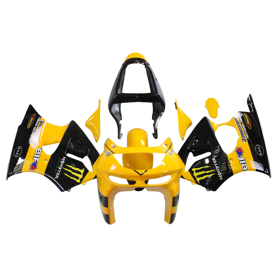 Amotopart Kawasaki ZX6R 1998-1999 Yellow & Black Faxing Kit