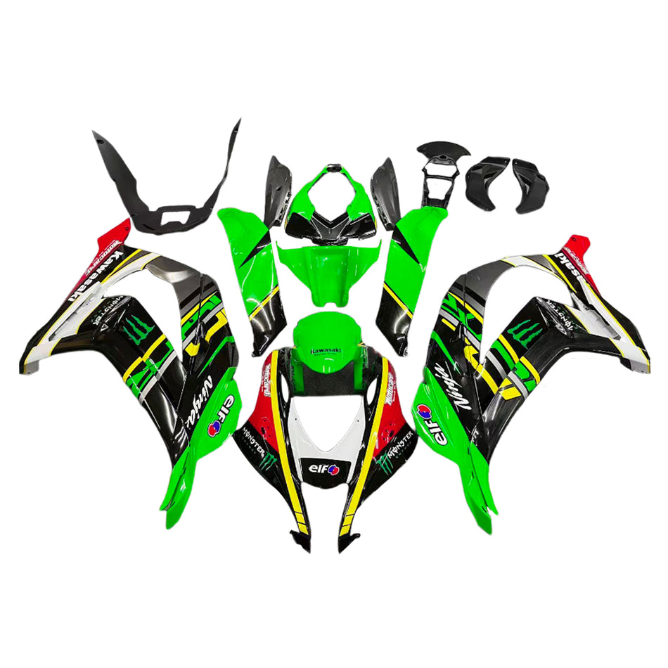 Amotopart Kawasaki 2016-2019 ZX10R Green Black Color Mix Abzugskit