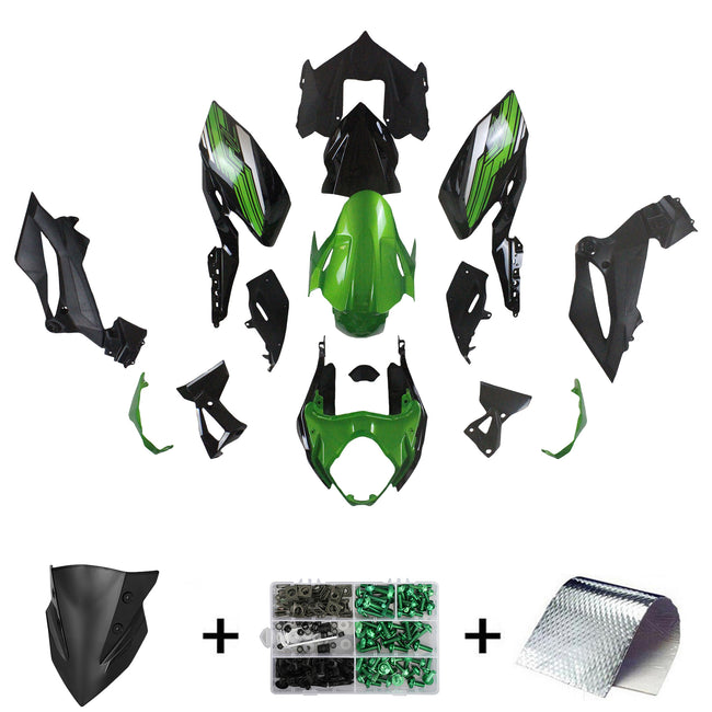 Amotopart Kawasaki 2018-2020 Z400 Green Black Abzugskit