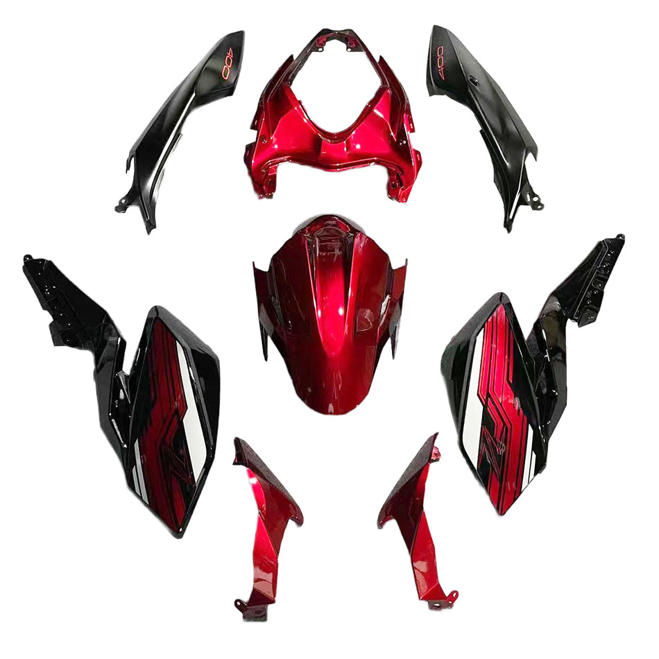Amotopart Kawasaki 2018-2020 Z400 Red Black Abzugskit