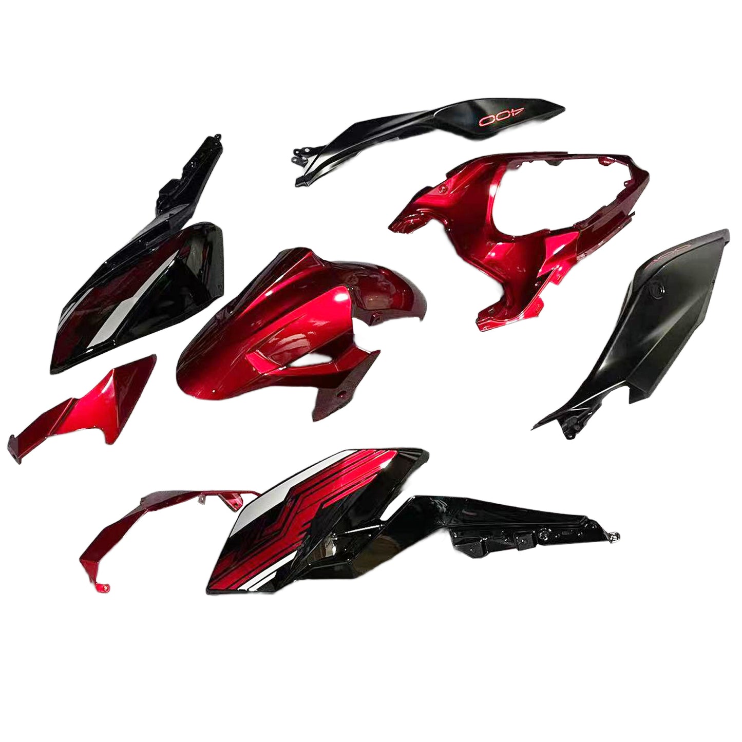 Amotopart Kawasaki 2018-2020 Z400 Red Black Abzugskit