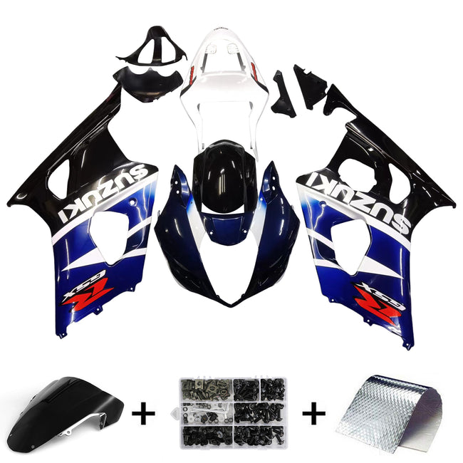 Amotopart 2003-2004 Suzuki GSXR1000 Verkleidung Multi Blue & White Kit