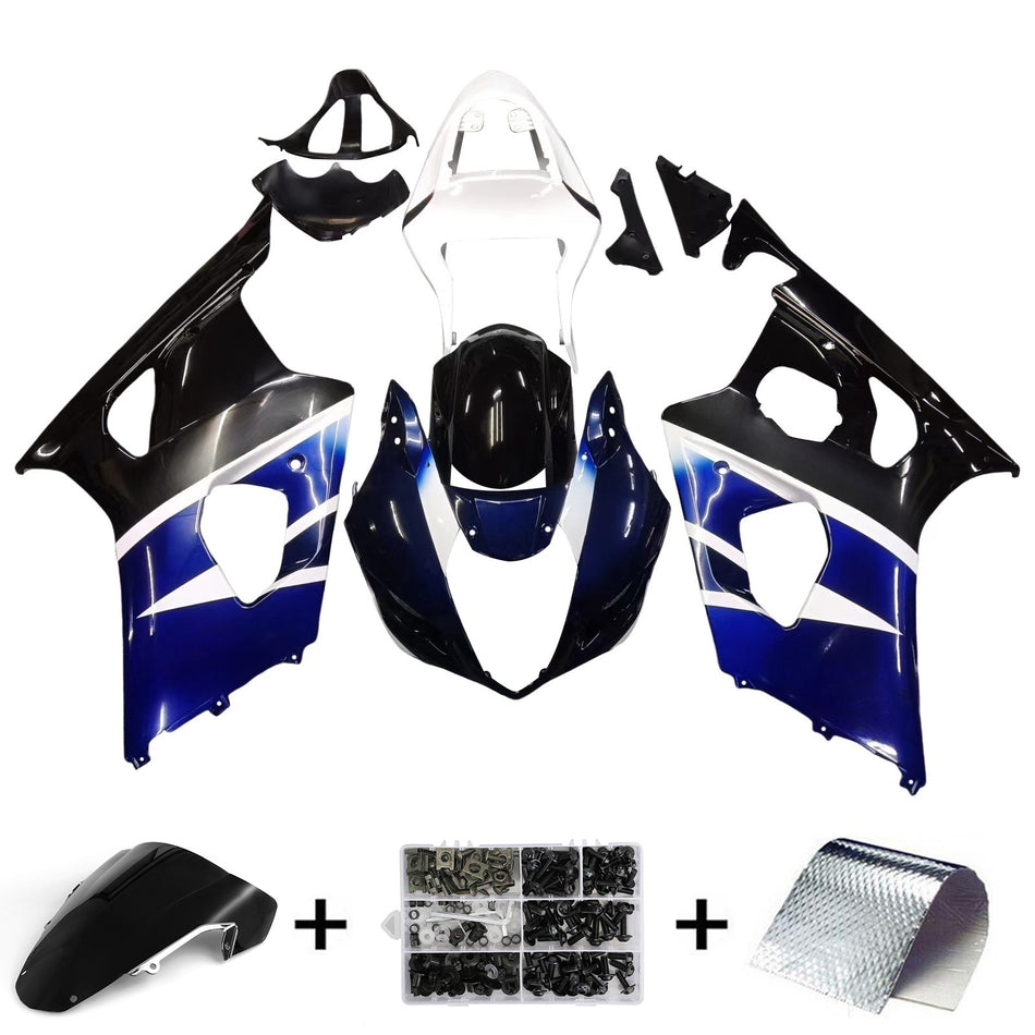 Amotopart 2003-2004 Suzuki GSXR1000 Verkleidung Multi Blue & White Kit