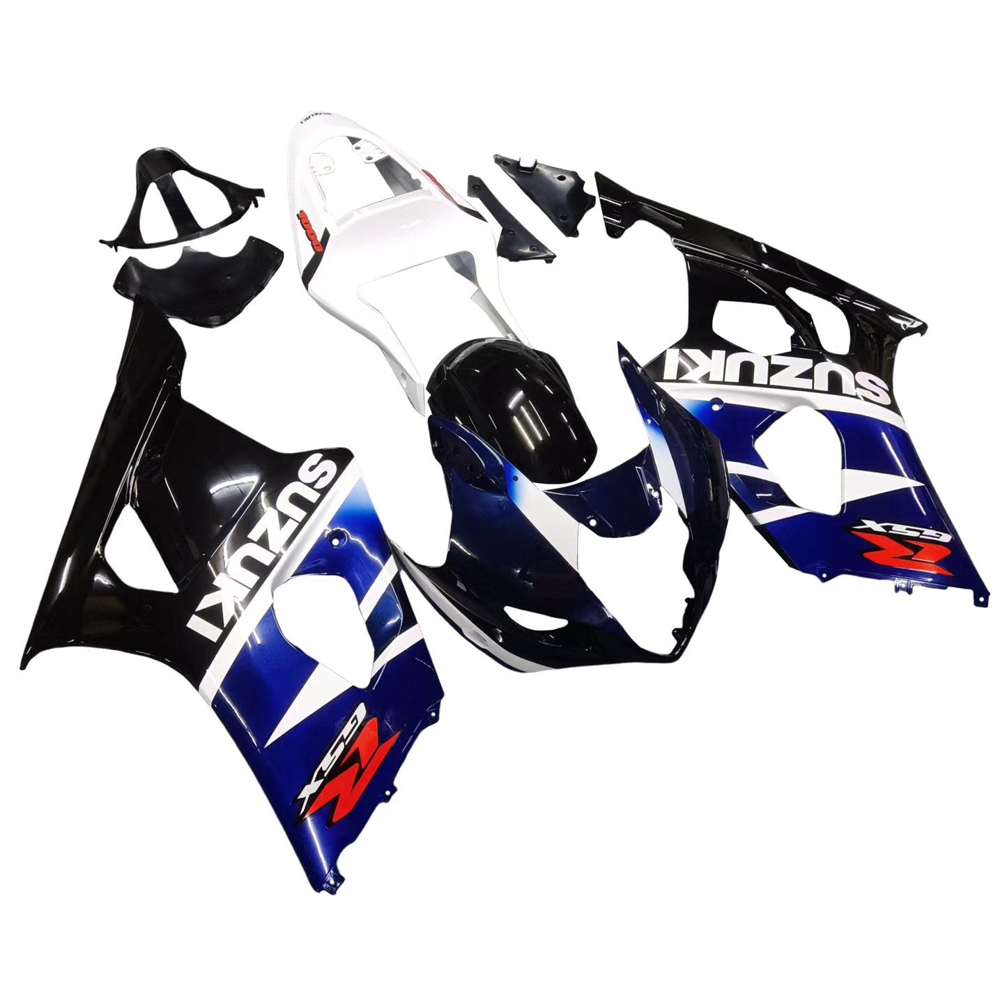 Amotopart 2003-2004 Suzuki GSXR1000 Verkleidung Multi Blue & White Kit