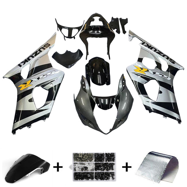 Amotopart 2003-2004 Suzuki GSXR1000 Verkleidung Black & Grey Kit