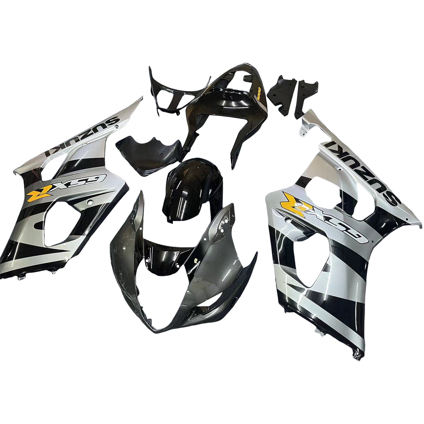 Amotopart 2003-2004 Suzuki GSXR1000 Verkleidung Black & Grey Kit