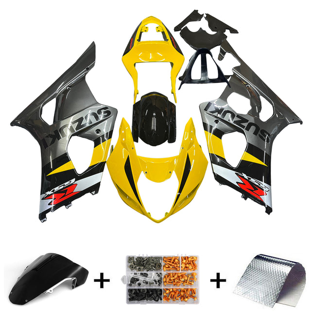 Amotopart 2003-2004 Suzuki GSXR1000 Verkleidung gelb & schwarzes Kit