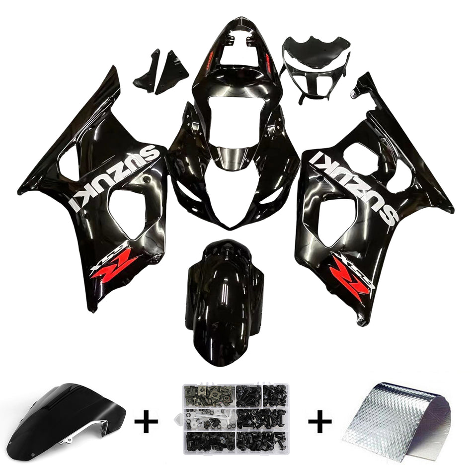 Amotopart 2003-2004 Suzuki GSXR1000 Carénage Noir Kit